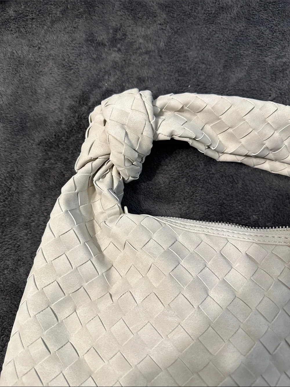 Urban Expressions Knotted Woven Hobo in Light Cream